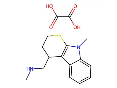 N,9-Dimethyl-2,3,4,9-tetrahydrothiopyrano(2,3-b)indole-4-methylamine oxalate structure