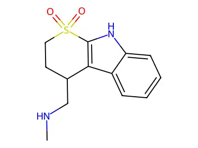 4-(N-Methylaminomethyl)-1,1-dioxo-2,3,4,9-tetrahydrothiopyrano(2,3-b)indole structure
