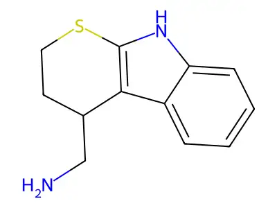 Thiopyrano(2,3-b)indole, 2,3,4,9-tetrahydro-4-(aminomethyl)- structure