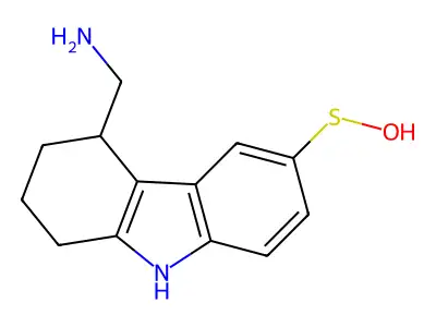 Thiopyrano(2,3-b)indole, 2,3,4,9-tetrahydro-4-(aminomethyl)-6-methoxy- structure