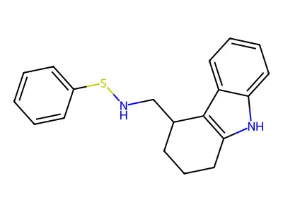 Thiopyrano(2,3-b)indole, 2,3,4,9-tetrahydro-4-((benzylamino)methyl)- structure