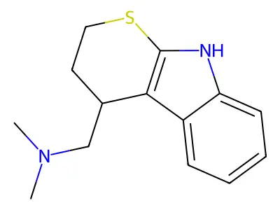Thiopyrano(2,3-b)indole, 2,3,4,9-tetrahydro-4-((dimethylamino)methyl)- structure