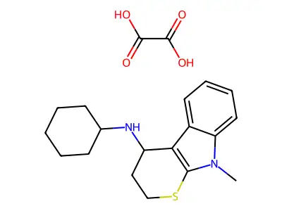 N-Cyclohexyl-2,3,4,9-tetrahydrothiopyrano(2,3-b)indole-3-methylamine oxalate structure