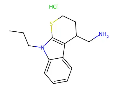 N-Propyl-2,3,4,9-tetrahydrothiopyrano(2,3-b)indole-4-methylamine hydrochloride structure