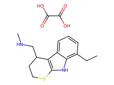 8-Ethyl-N-methyl-2,3,4,9-tetrahydrothiopyrano(2,3-b)indole-4-methylamine oxalate structure
