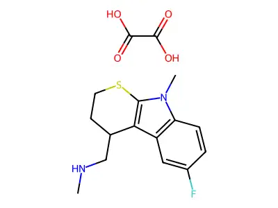 N-Ethyl-6-fluoro-2,3,4,9-tetrahydrothiopyrano(2,3-b)indole-4-methylamine oxalate structure