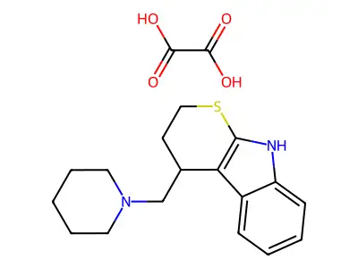 Thiopyrano(2,3-b)indole, 2,3,4,9-tetrahydro-4-(piperidinomethyl)-, oxalate structure