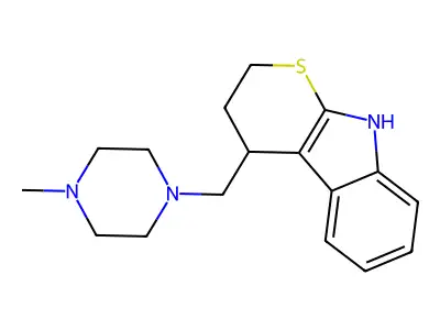 Thiopyrano(2,3-b)indole, 2,3,4,9-tetrahydro-4-(4-methyl-1-piperazinylmethyl)- structure