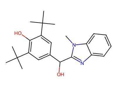 2,6-Ditert-butyl-4-[hydroxy-(1-methylbenzimidazol-2-yl)methyl]phenol structure