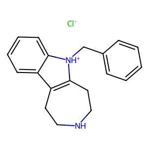 Azepino(4,5-b)indole, 6-benzyl-1,2,3,4,5,6-hexahydro-, monohydrochloride structure