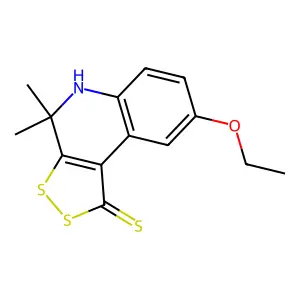 8-ethoxy-4,4-dimethyl-4,5-dihydro-1H-[1,2]dithiolo[3,4-c]quinoline-1-thione structure