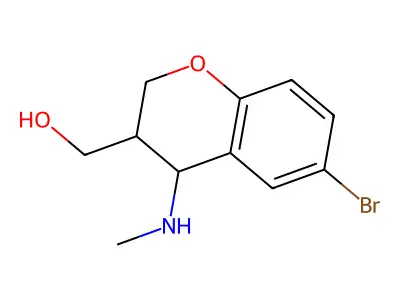 2h-1-Benzopyran-3-methanol, 6-bromo-3,4-dihydro-4-(methylamino)- structure