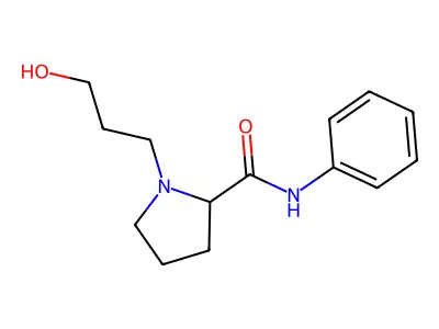 2-Pyrrolidinecarboxamide, 1-(3-hydroxypropyl)-N-phenyl- structure