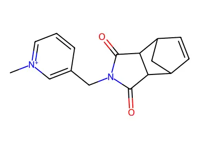 3-[(1,3-dioxo-1,3,3a,4,7,7a-hexahydro-2H-4,7-methanoisoindol-2-yl)methyl]-1-methylpyridinium structure