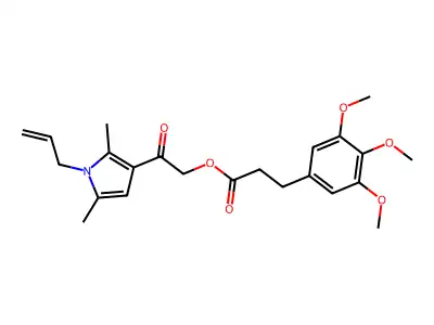 [2-(2,5-dimethyl-1-prop-2-enylpyrrol-3-yl)-2-oxoethyl] 3-(3,4,5-trimethoxyphenyl)propanoate structure