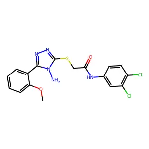 2-((4-amino-5-(2-methoxyphenyl)-4H-1,2,4-triazol-3-yl)thio)-N-(3,4-dichlorophenyl)acetamide structure