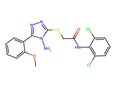 2-{[4-amino-5-(2-methoxyphenyl)-4H-1,2,4-triazol-3-yl]sulfanyl}-N-(2,6-dichlorophenyl)acetamide structure