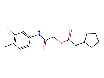 [2-(3-Fluoro-4-methylanilino)-2-oxoethyl] 2-cyclopentylacetate structure