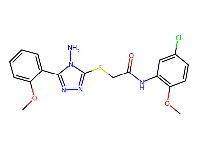 2-{[4-amino-5-(2-methoxyphenyl)-4H-1,2,4-triazol-3-yl]sulfanyl}-N-(5-chloro-2-methoxyphenyl)acetamide structure