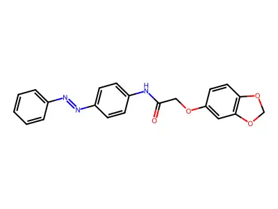 Acetamide, 2-(1,3-benzodioxol-5-yloxy)-N-[4-(2-phenyldiazenyl)phenyl]- structure