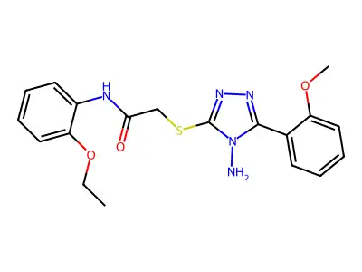 2-[4-amino-5-(2-methoxyphenyl)(1,2,4-triazol-3-ylthio)]-N-(2-ethoxyphenyl)acet amide structure