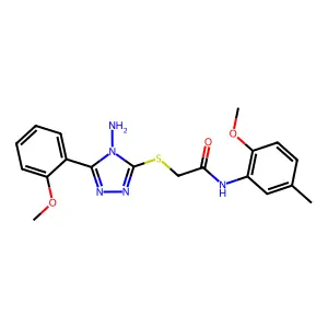 2-{[4-amino-5-(2-methoxyphenyl)-4H-1,2,4-triazol-3-yl]sulfanyl}-N-(2-methoxy-5-methylphenyl)acetamide structure