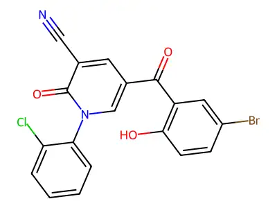 5-(5-bromo-2-hydroxybenzoyl)-1-(2-chlorophenyl)-2-oxo-1,2-dihydropyridine-3-carbonitrile structure
