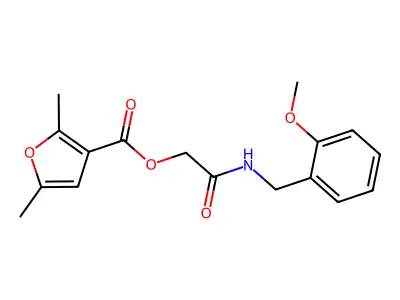 [2-[(2-Methoxyphenyl)methylamino]-2-oxoethyl] 2,5-dimethylfuran-3-carboxylate structure