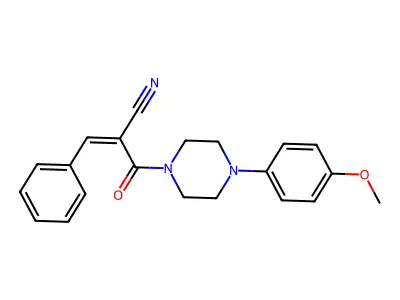 2-[4-(4-Methoxyphenyl)piperazine-1-carbonyl]-3-phenylprop-2-enenitrile structure