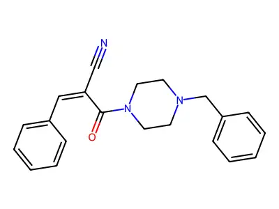 (Z)-2-(4-Benzylpiperazine-1-carbonyl)-3-phenylprop-2-enenitrile structure