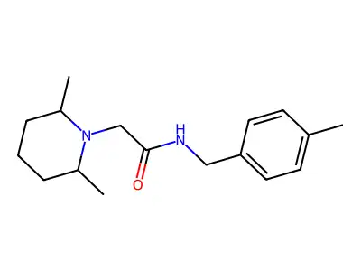2-(2,6-dimethylpiperidin-1-yl)-N-[(4-methylphenyl)methyl]acetamide structure