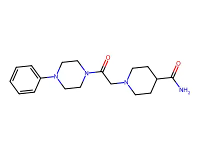 1-[2-Oxo-2-(4-phenylpiperazin-1-yl)ethyl]piperidine-4-carboxamide structure
