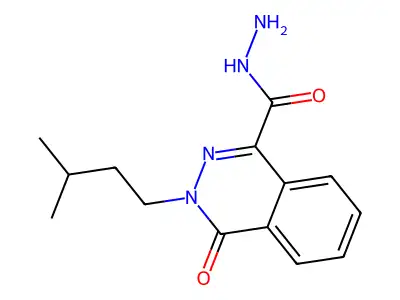 3-(3-Methylbutyl)-4-oxo-3,4-dihydrophthalazine-1-carbohydrazide structure