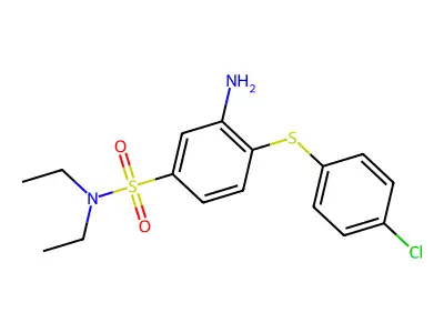 3-Amino-4-(4-chloro-phenylsulfanyl)-N,N-diethyl-benzenesulfonamide structure