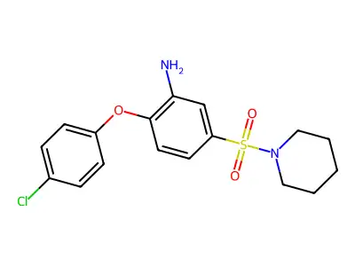 2-(4-Chlorophenoxy)-5-(piperidine-1-sulfonyl)aniline structure