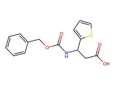 3-{[(Benzyloxy)carbonyl]amino}-3-(2-thienyl)-propanoic acid structure