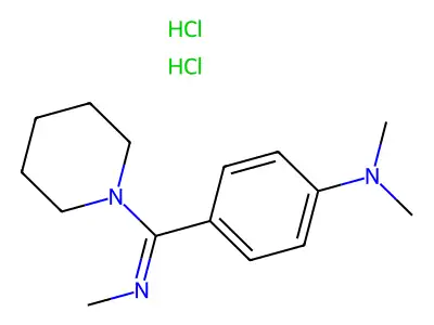 1-((4-(Dimethylamino)phenyl)(methylimino)methyl)piperidine dihydrochloride structure
