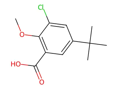 5-(Tert-butyl)-3-chloro-2-methoxybenzoic acid structure