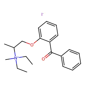 1-(2-Benzoylphenoxy)-N,N-diethyl-N-methylpropan-2-aminium iodide structure