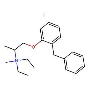 Ammonium, (1-((2-benzylphenoxy)methyl)ethyl)diethylmethyl-, iodide structure