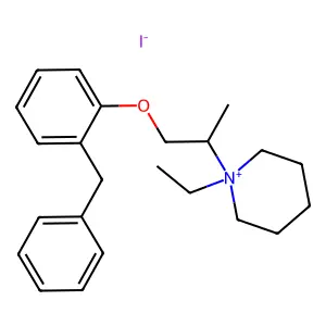 Piperidinium, 1-(1-((2-benzylphenoxy)methyl)ethyl)-1-ethyl-, iodide structure