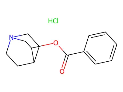 1-Azabicyclo[2.2.2]octan-2-yl benzoate--hydrogen chloride (1/1) structure