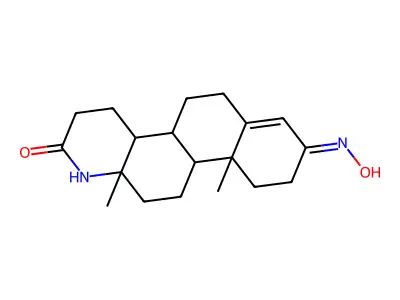 (8E)-8-hydroxyimino-10a,12a-dimethyl-1,3,4,4a,4b,5,6,9,10,10b,11,12-dodecahydronaphtho[2,1-f]quinolin-2-one structure