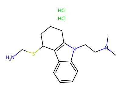 Thiopyrano(2,3-b)indole-9-ethanamine, 3,4-dihydro-N,N-dimethyl-4-((methylamino)methyl)-, 2HCl structure