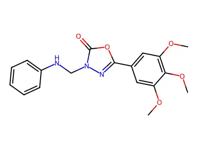 1,3,4-Oxadiazol-2(3H)-one, 3-((phenylamino)methyl)-5-(3,4,5-trimethoxyphenyl)- structure