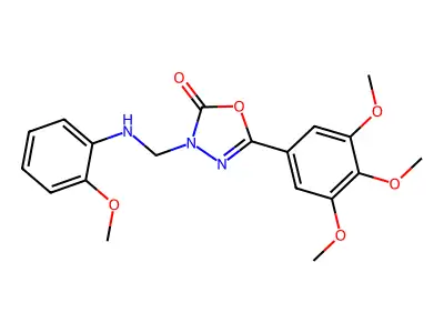 3-(((2-Methoxyphenyl)amino)methyl)-5-(3,4,5-trimethoxyphenyl)-1,3,4-oxadiazol-2(3H)-one structure