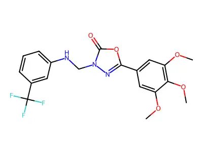 1,3,4-Oxadiazol-2(3H)-one, 3-(((3-(trifluoromethyl)phenyl)amino)methyl)-5-(3,4,5-trimethoxyphenyl)- structure