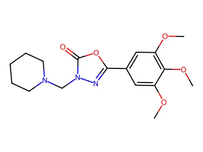 1,3,4-Oxadiazol-2(3H)-one, 3-(1-piperidinylmethyl)-5-(3,4,5-trimethoxyphenyl)- structure