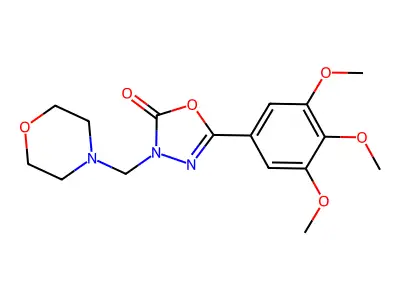 1,3,4-Oxadiazol-2(3H)-one, 3-(4-morpholinylmethyl)-5-(3,4,5-trimethoxyphenyl)- structure