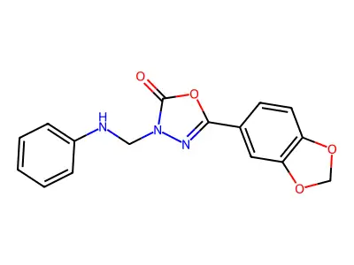 1,3,4-Oxadiazol-2(3H)-one, 5-(1,3-benzodioxol-5-yl)-3-((phenylamino)methyl)- structure